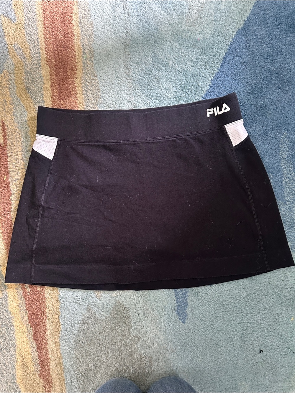 FILA Black Mini Skort with White Mesh Accents